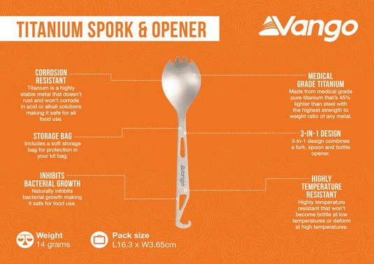 Vango Titanium Spork & Opener