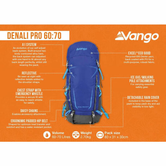 Vango Denali Pro 60:70L Rucksack