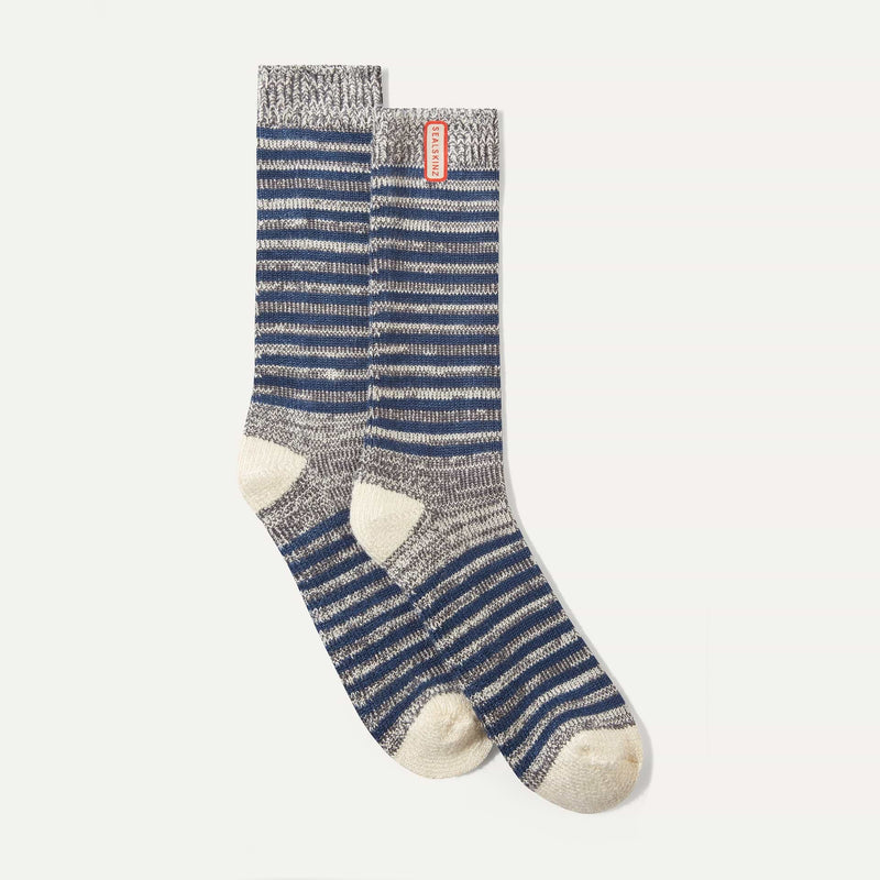Load image into Gallery viewer, SealSkinz Attleborough Bamboo Mid Lightweight Stripe Sock
