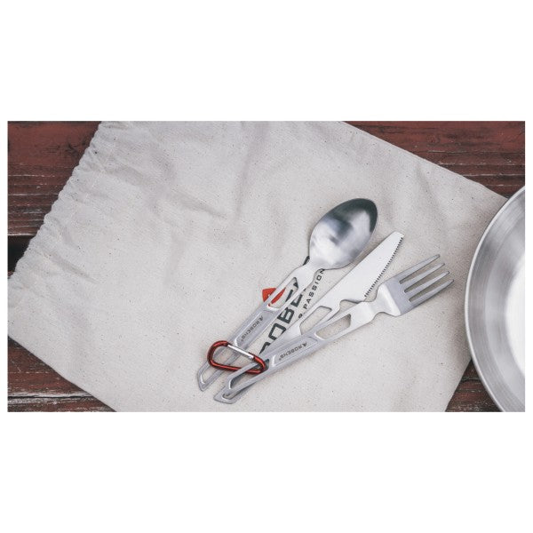 Load image into Gallery viewer, Robens Sierra Steel Camping Cutlery Set
